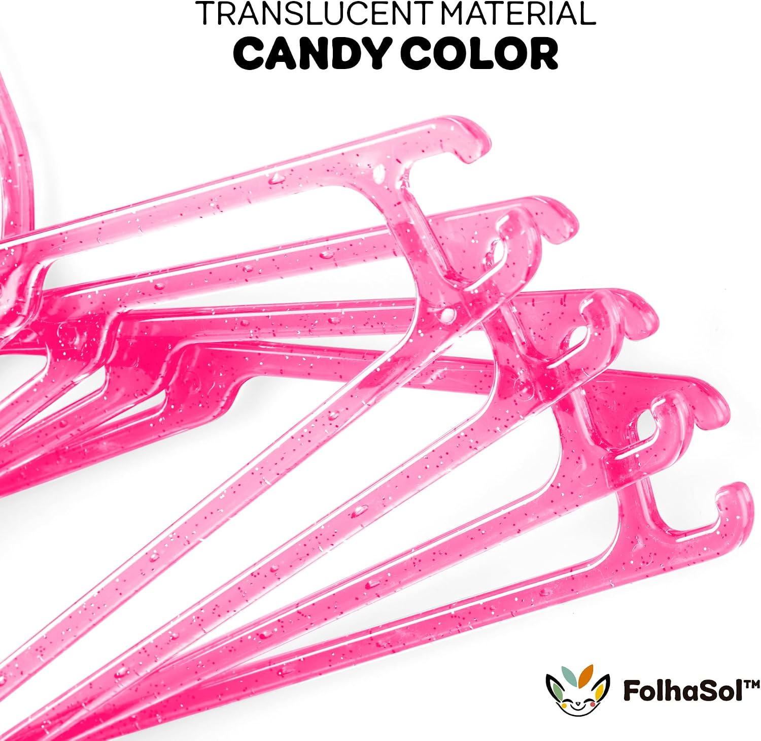 Translucent Glitter Hangers for Baby/Toddler (20 Pack, Multicolor), 11.4"