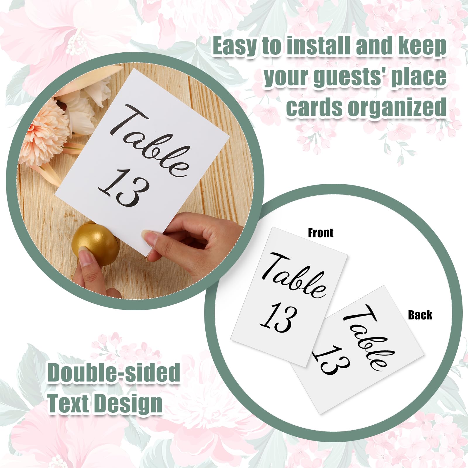 Queekay 30 Stück Hochzeitstischnummer 1-30 mit Ständern, 10.2x15.2 cm, Hochzeitssitztabelle für Hochzeitsempfang, Tafelaufsätze Dekorationen Event Party
