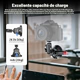 NEEWER Support Caméra Ventouse 3",Compatible avec Arri 1/4" Trous, Support de Voiture Quick Release+ de Téléphone, Adaptateur Action Cam Compatible avec iPhone GoPro DJI Insta360, CA104 - 3