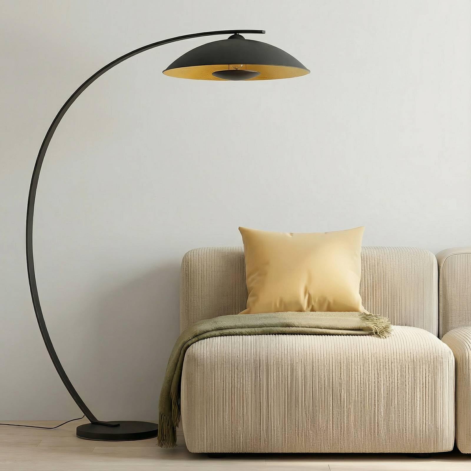 Lindby Lámpara de pie Emilienne (Moderno) en Negro hecho Metal e.o. para Salón & Comedor (1 llama, E27) lámpara arco