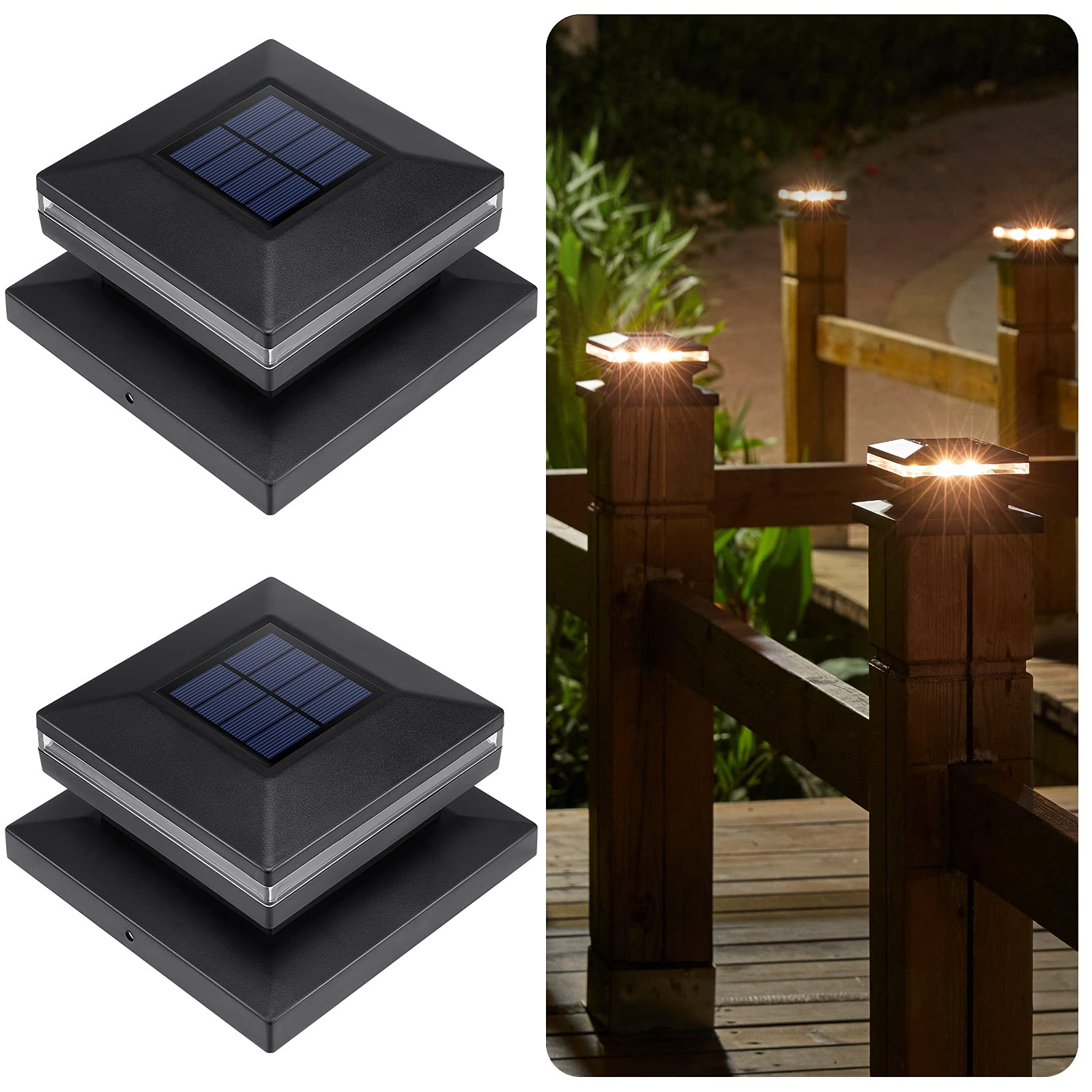 Buy Solar Post Lights Outdoor, 15 Lumen Solar Lamp Post Light Fits 4X4