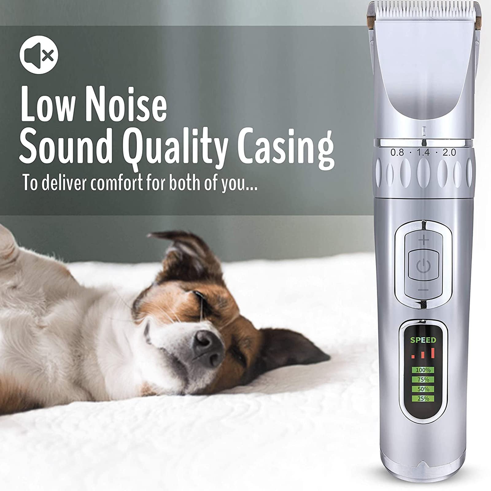 Trimmer Elettrici per Capelli da Compagnia, Rasoio Toelettatura Cani Professionale,Tosatrice per Cani, Basso Rumore E Vibrazioni, Batterie Ricaricabili,con Muniti di Forbici E Pettini