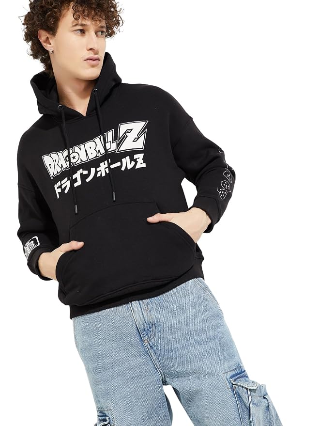 Max URB_N Men Oversized Dragon Ball-Z Print Hoodie