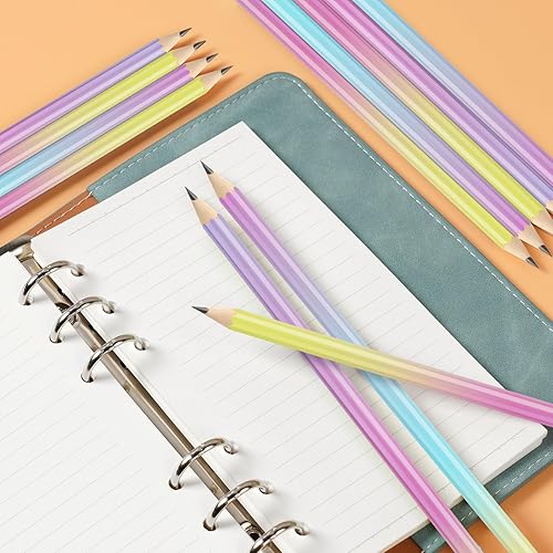 Miniatura 4 de Ainiv Lápices degradados #2 HB, lápices número 2 con borrador, 12 lápices de macarrón, lápices de grafito, lápices de madera, lápices de regalo para