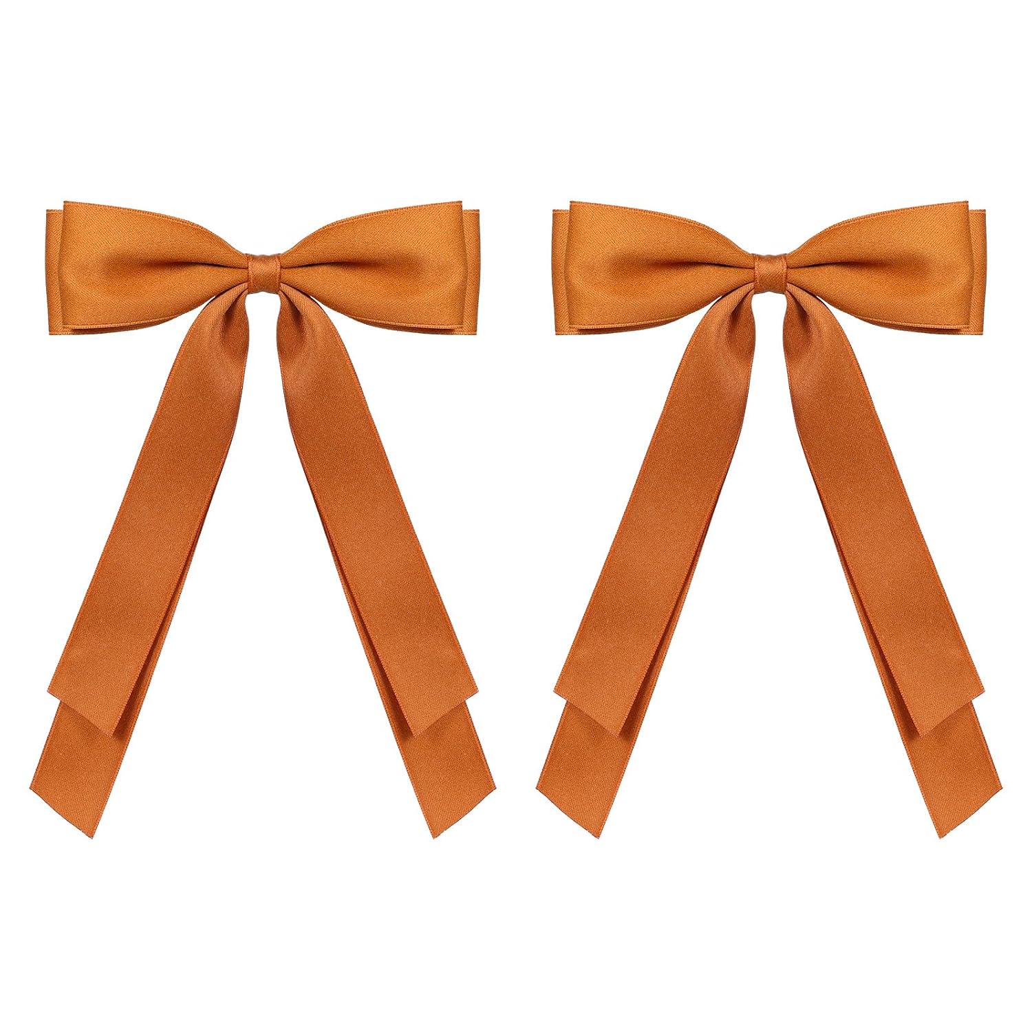 5.5in Navy Blue Big Hair Bows Clips for Women Solid Satin Ribbon Ponytail Hair Barrettes Alligator Hairpins with Long Tail Dress Decor Accessories for Teen Girls