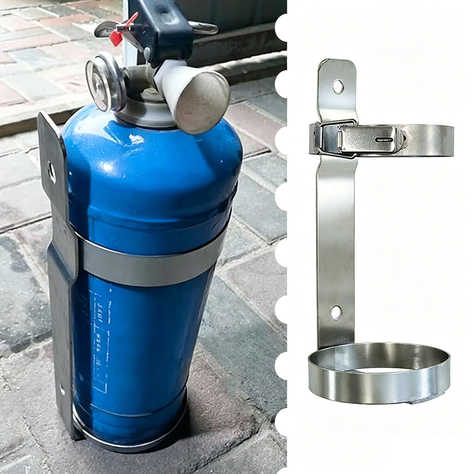 Soporte para Botella de Oxígeno Soporte Antivuelco para Bombonas de Gas Individuales, Estante Universal para Bombonas de Oxígeno Argón, Dispositivo de Fijación para Extintor Portátil(10 L)