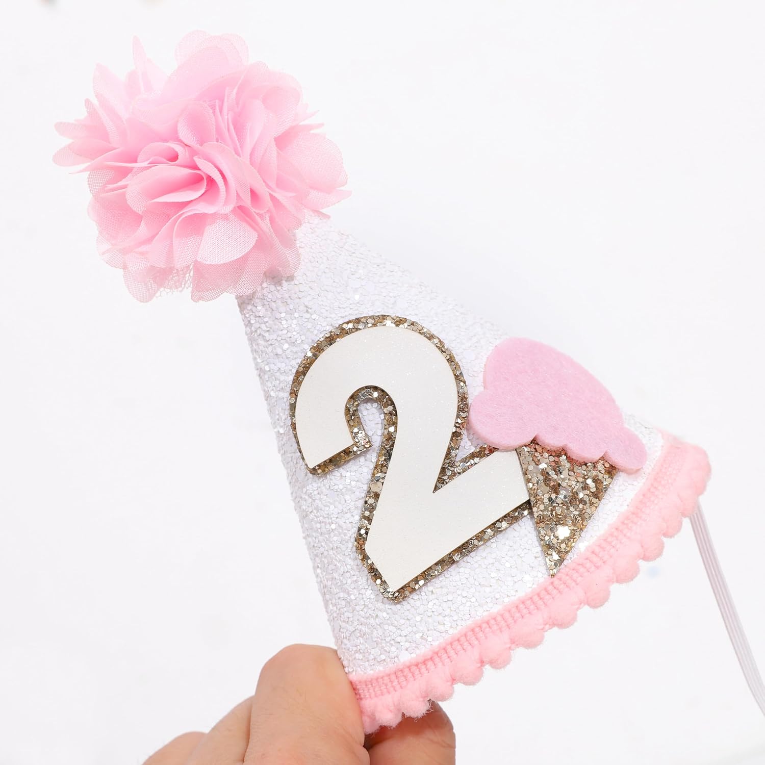 Ice Cream Flower - Summer Sweet 6 Months Birthday Decorations,Ice Cream Party Cone Hat