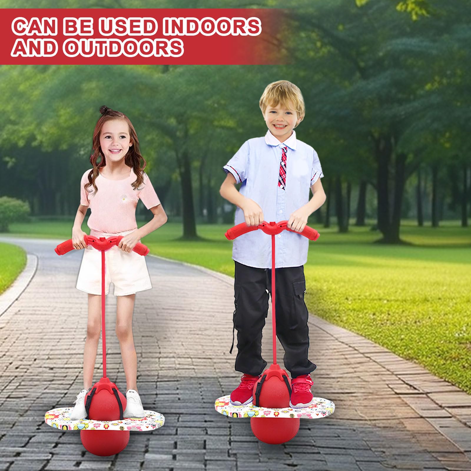 Pogo Ball con manici, Pogo Stick Palla gonfiabile per bambini, asta di gonfiaggio con pompa ad aria, Pogo Ball per l'allenamento dell'equilibrio, regalo per bambini dai 6 anni in su