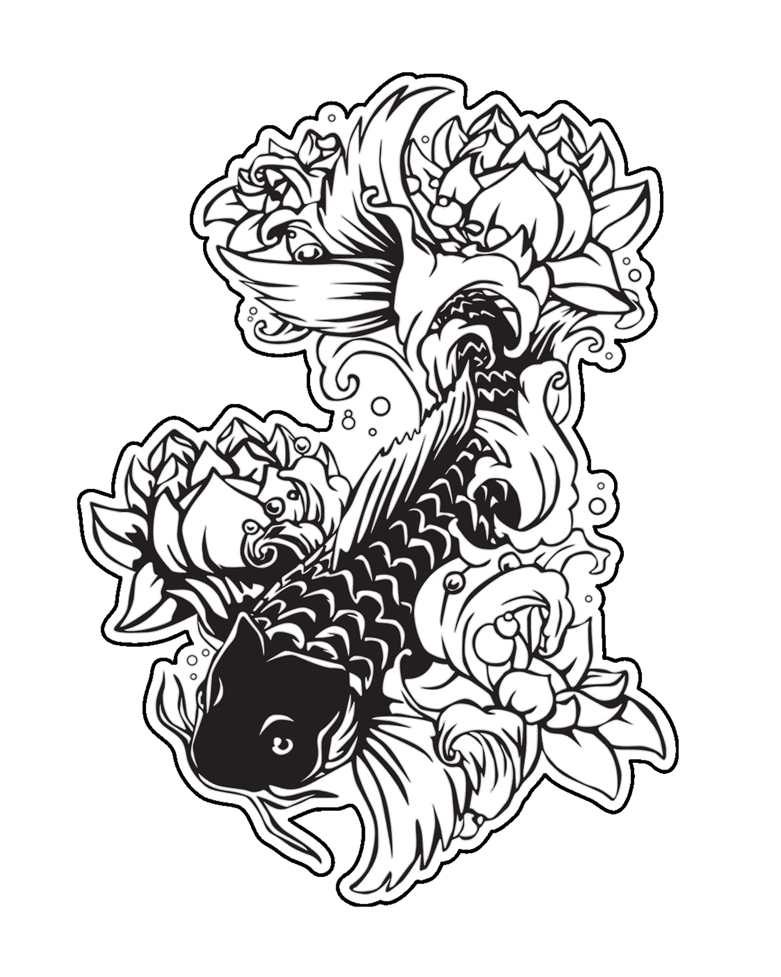 Sticker carpe koï en vinyle pour personnaliser votre ordinateur et voiture