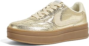 LUCKY STEP Women's Platform Fashion Sneakers Retro Casual Comfortable Walking Shoes Thick Sole Stylish Classic Tennis Trainers