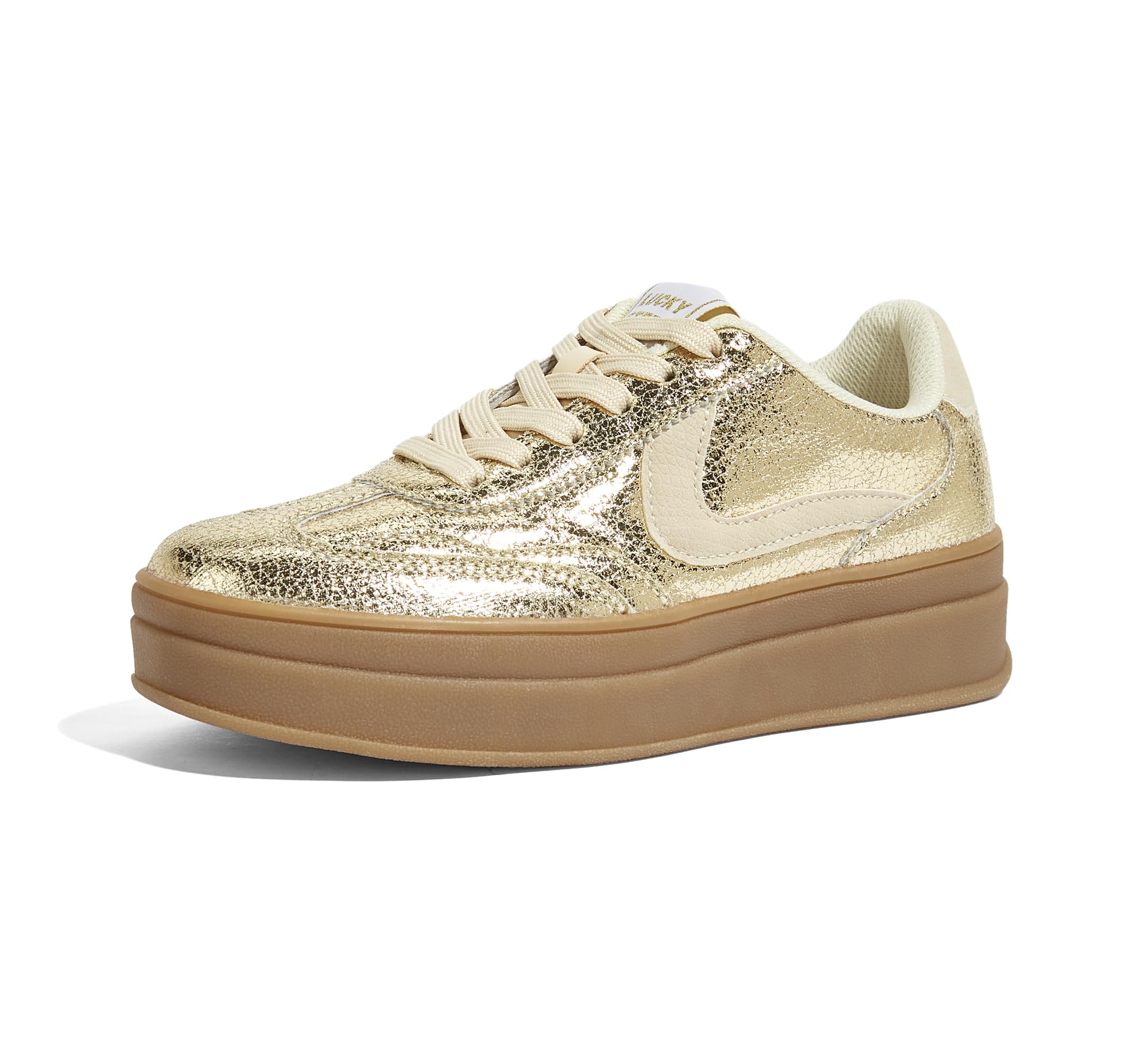LUCKY STEP Scarpe da ginnastica da donna con plateau, stile retrò, casual, comode, suola spessa, eleganti, classiche, da tennis