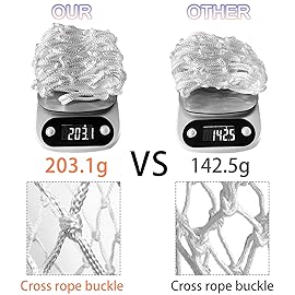 LAO XUE Basketball Net Outdoor,(7.16 oz) 12 Loops Professional Heavy Duty Basketball Net Replacement,All Weather Anti Whip, Suitable for Outdoor Standard 12 Loops Basketball Hoop
