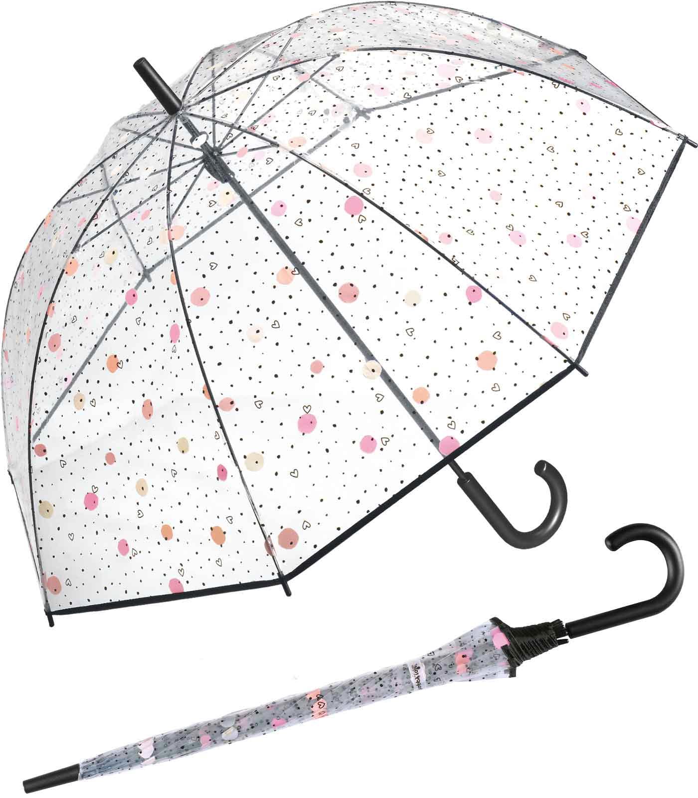 happy rain Paraguas de campana transparente lunares