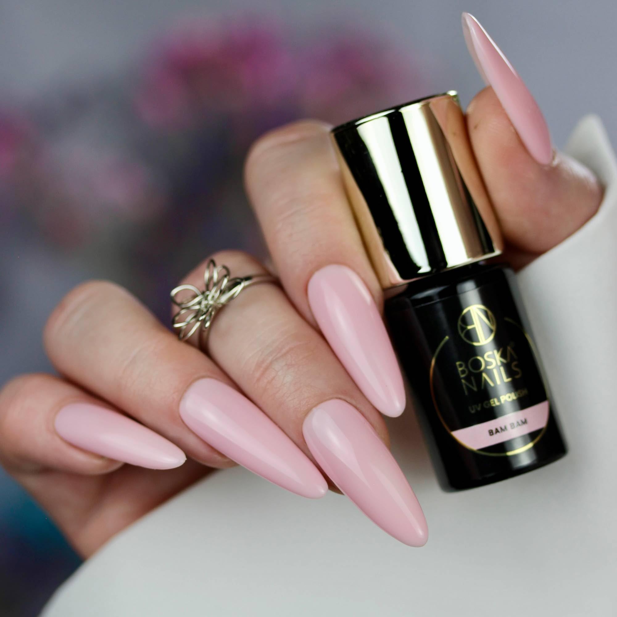 Boska Nails Kolekcja Natural Look hybrydowe lakiery do paznokci, zestaw 6 sztuk, półprzezroczyste w kolorze różowym i beżowym, do UV i LED, po 6 ml
