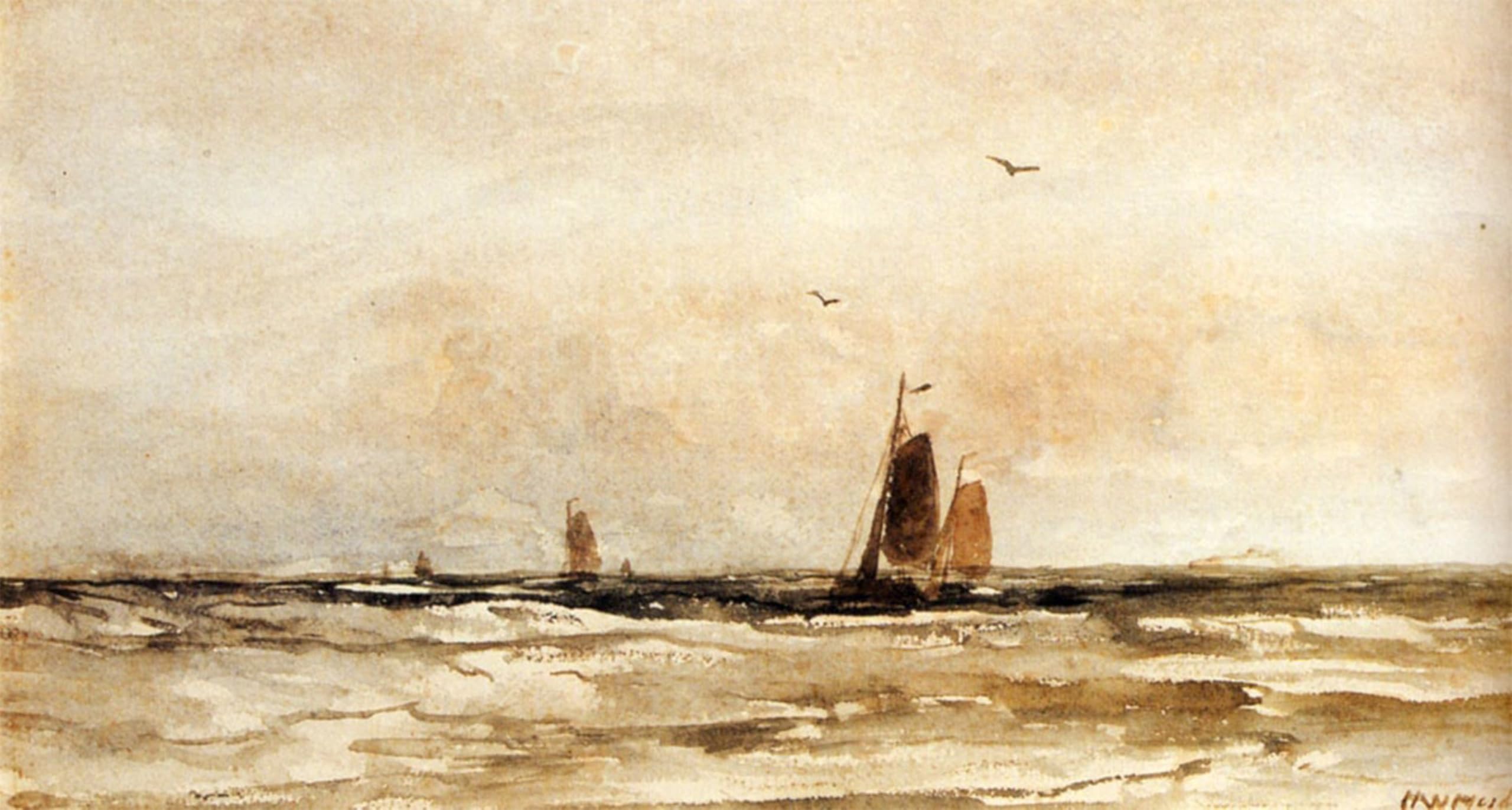 Artxlxxbn No Frame Famous Art Print Poster Vintage Wall Art Seascape By Hendrik Willem Mesdag Canvas Art Poster For Home Decor 60X90cm