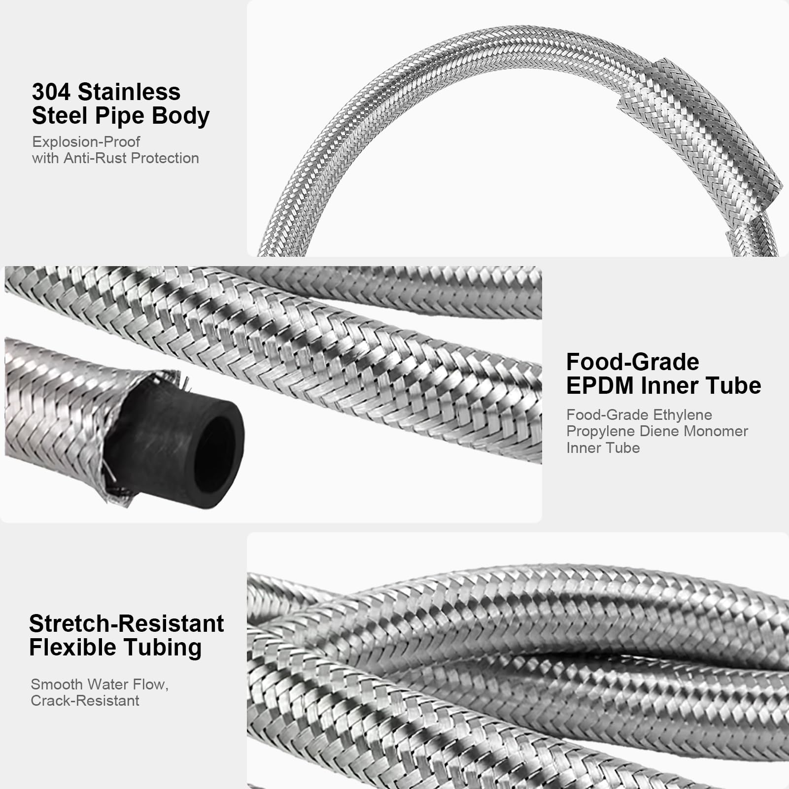 40cm Flexible Pipe British Standard 1/2”(90°) x 1/2” BSP Fitting - Image 3