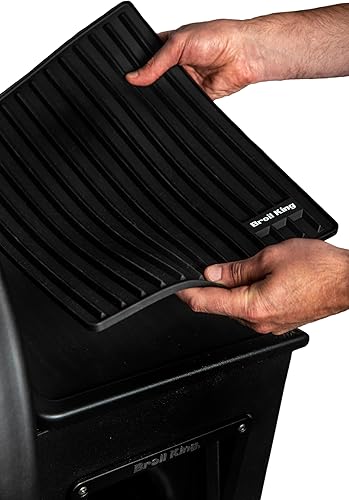 Miniatura 4 de Broil King, 60007, Estera de estante lateral de silicona con diseño magnético Regal Pellet Negro