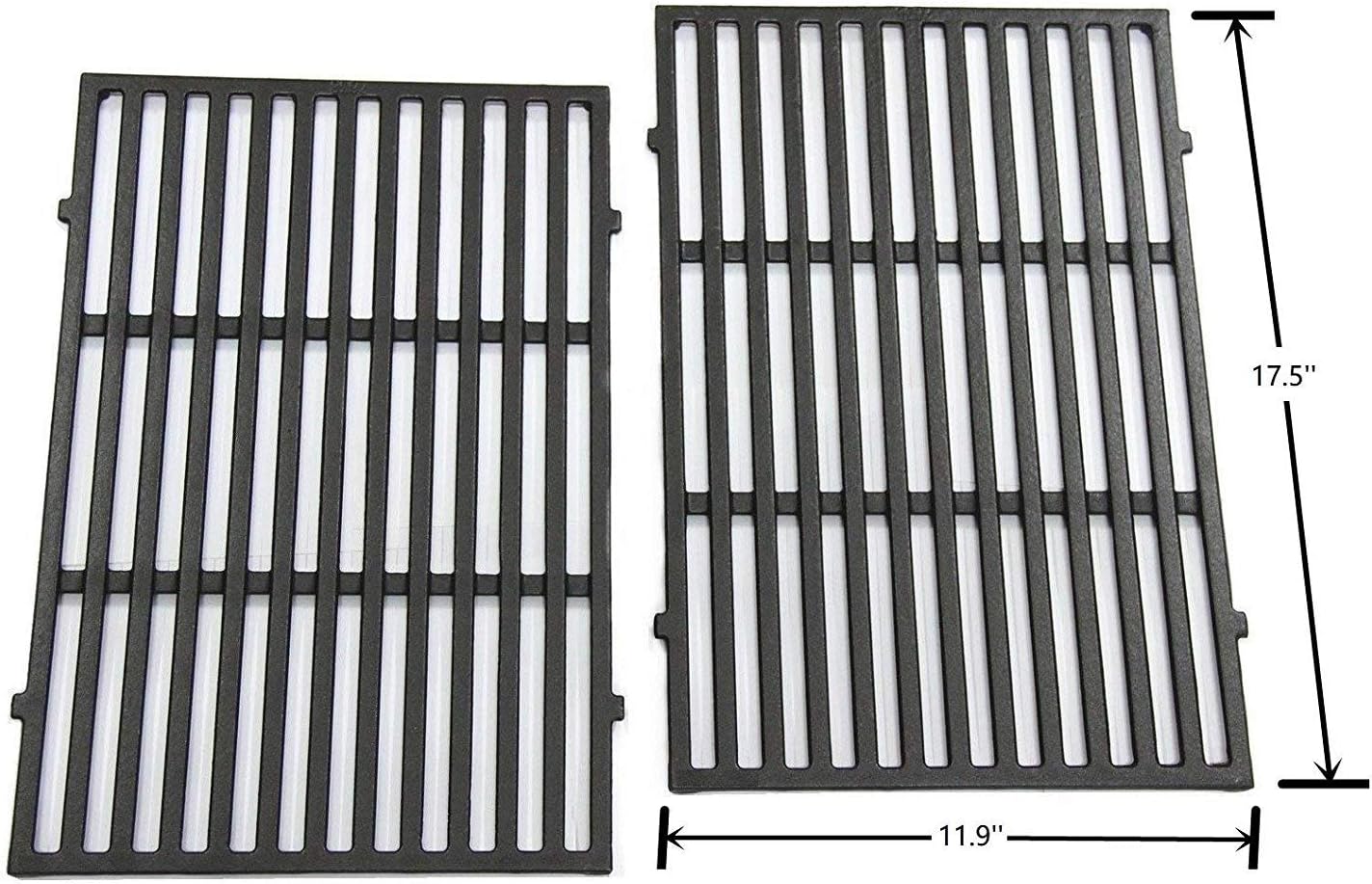 Hongso 17.5" Crill Grates for Weber Spirit e310, Weber Spirit 300 and Spirit II 300, Spirit E & S 310 315 320 330, Spirit 700, Genesis Gold & Silver B/C 1000-5000 Gas Grill, Cast Iron, Parts 7638 7639