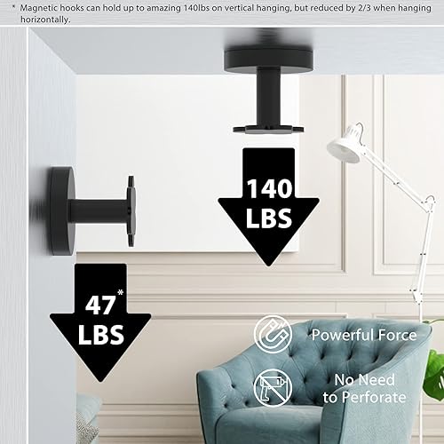 Miniatura 4 de Ant Mag Ganchos magnéticos de neodimio resistentes de 140 libras con imanes fuertes para colgar utensilios, parrillas, llaves, abrigos para el