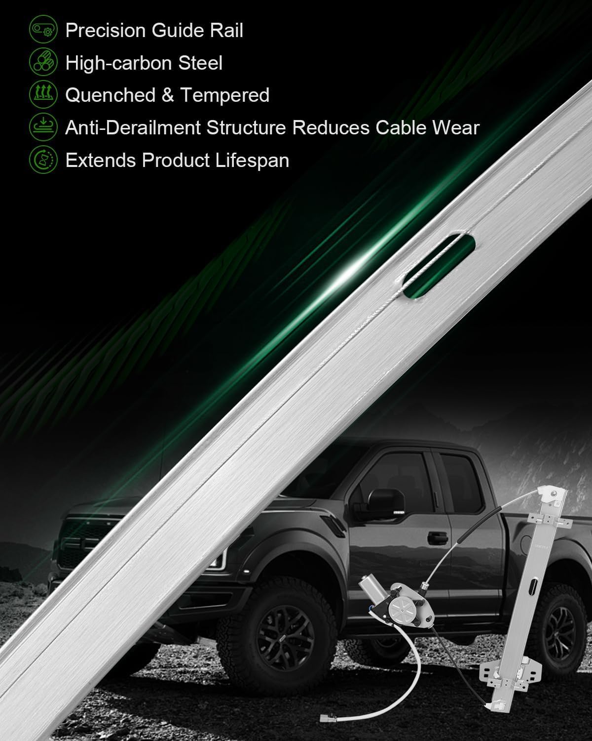 Front Right Passenger Side Power Window Regulator with Motor for:-Honda Element 2003 2004 2005 2006 2007 2008 2009 2010, with 2 Pins OE# 72210-SCV-A02, 748-132