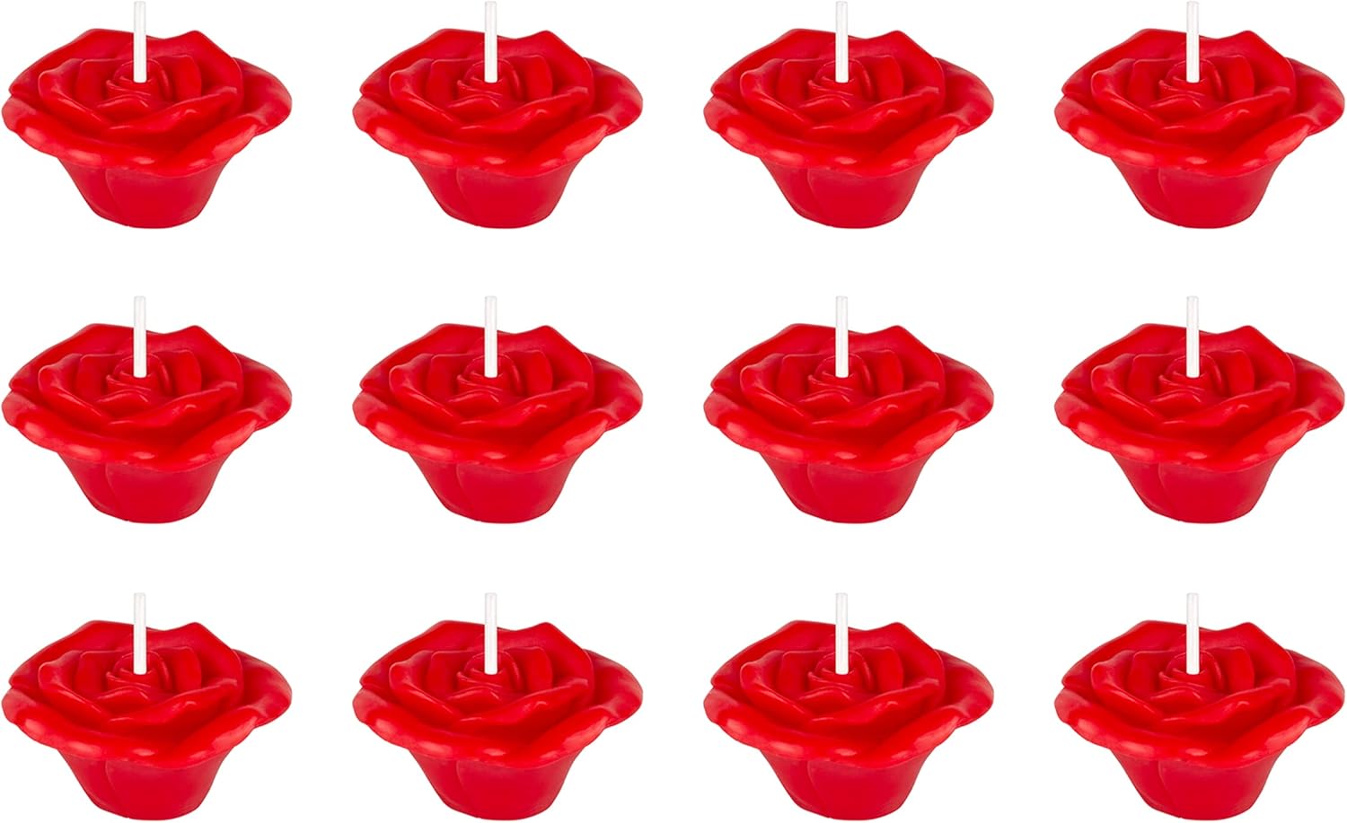 Mega Candles 12 pcs Unscented Red Floating Rose Petals
