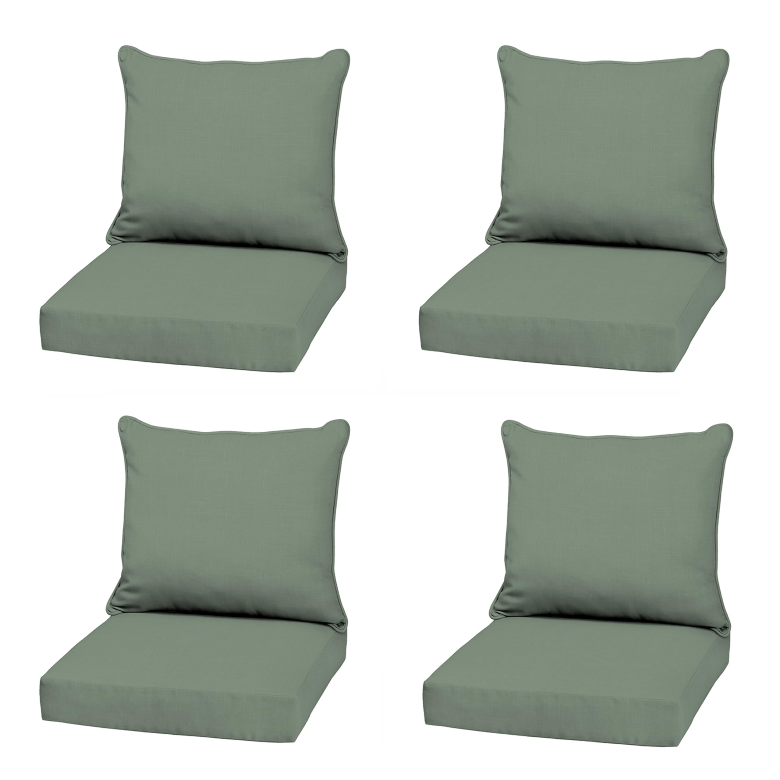 Arden Outdoor Deep Seat Cushion Set, earthFIBER, 22x24, Sage Green Texture