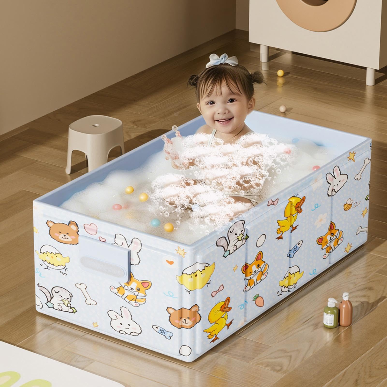 Vasca da bagno portatile Design con Tappo di Scarico | Vasca da bagno portatile per Bambini, SPA, Camper, Bagno, Viaggio, Balcone, Esterni, Interni
