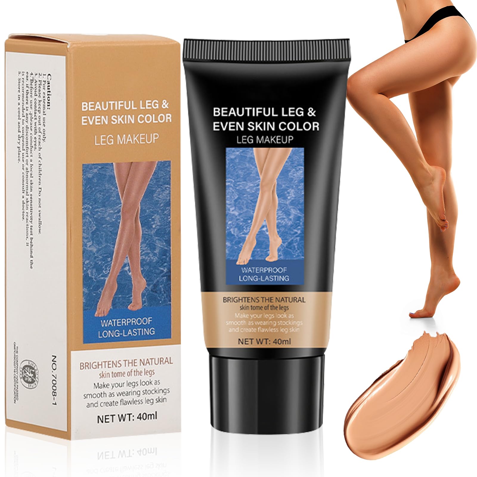 Trucco per le Gambe Impermeabile, Trucco per Coprire Cicatrici Tatuaggio su Gambe e Corpo, Crema Coprente Per Le Vene Varicose, Long Lasting Leg Makeup Waterproof (03# Bronze, taglia unica)