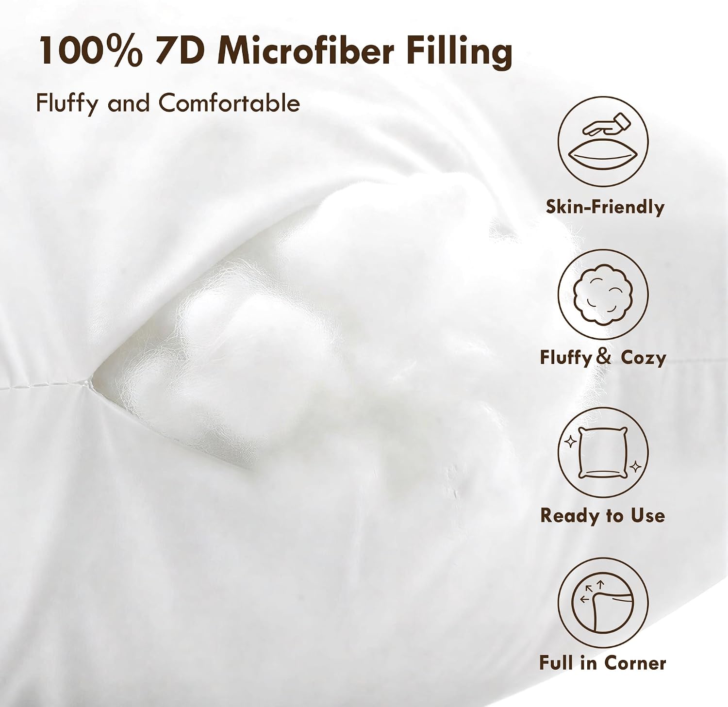 TOPWAVE 12x20 Lumbar Pillow Insert, Fluffy Decorative Pillow for Couch Sofa | Ultra Fluffy Fill, 7D Virgin Fiber, High-Rebound Support, Resists Flattening, Hypoallergenic Fill, Cover Upsize +2"
