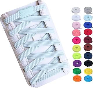 No Tie Elastic Shoelaces for Kids, Adults, Adjustable Tieless Shoe Lace