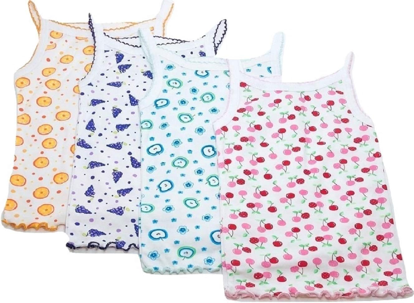 I&S Girl's 4 Pack Soft Cotton Cami Spaghetti Strap Tank Tops Undershirts: Clothing