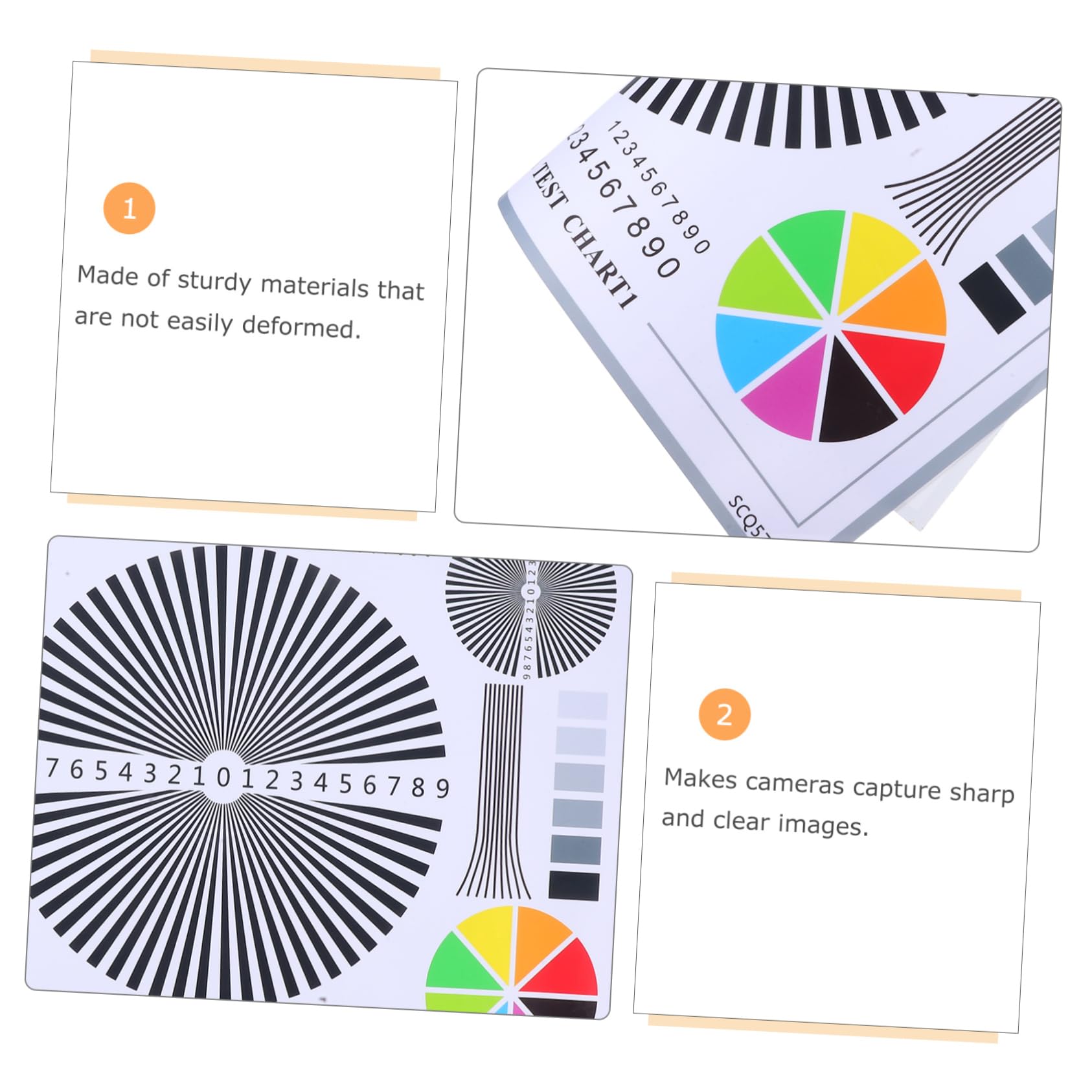 Tofficu Outil D'étalonnage Mise au Point CCTV pour Caméra Réseau Carte de Chromatographie en Papier Solide et Image Claire pour Usage Intérieur et Extérieur
