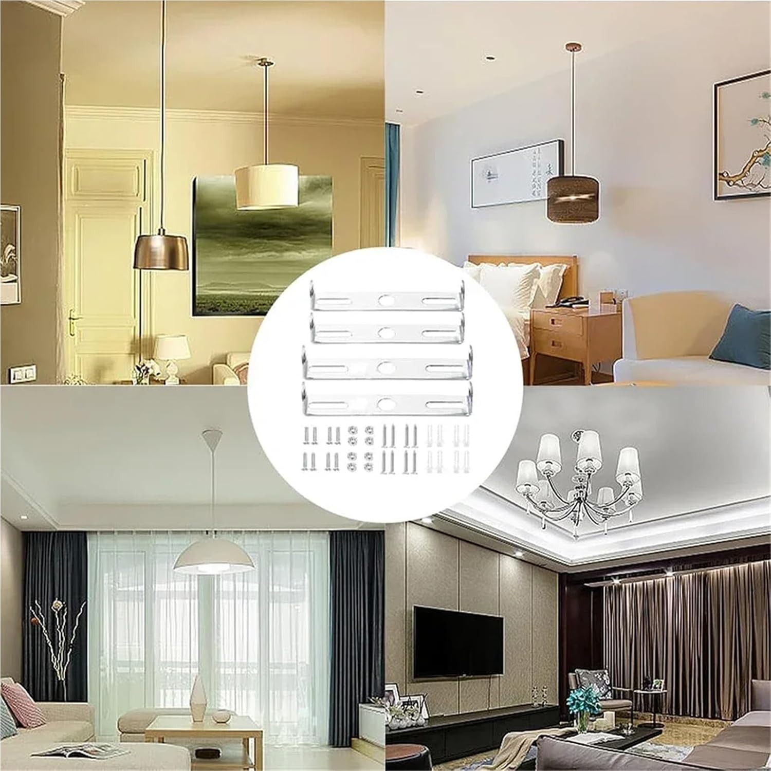 Light Fixture Mounting Bracket 40Sets Bracket Ceiling Plate with Fixed Screw Replacement Light Kit Fixture Accessories