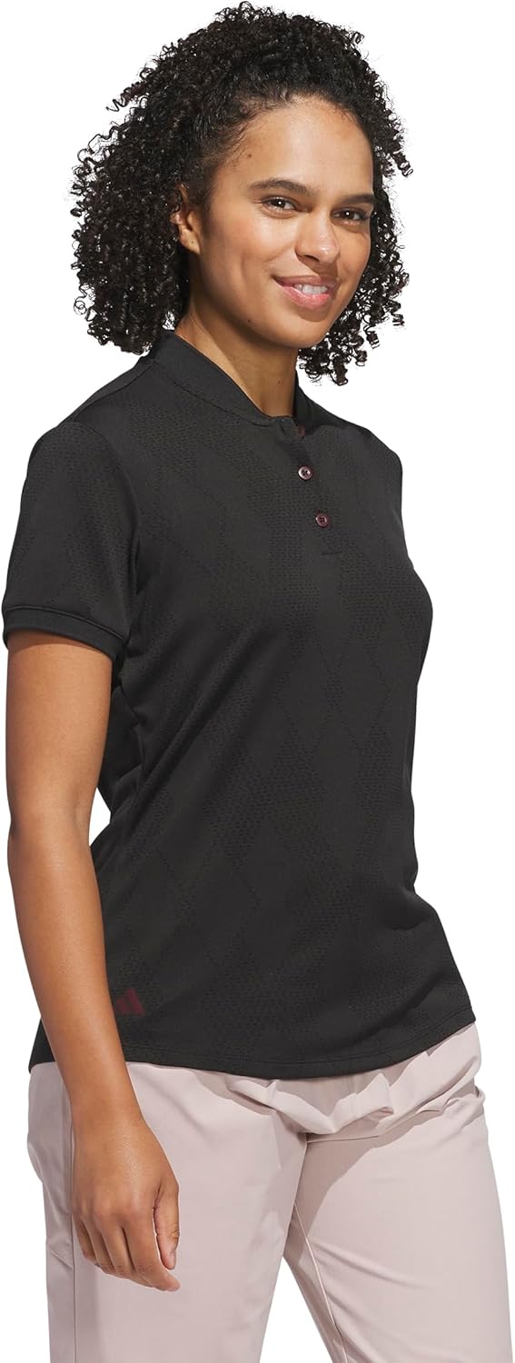 Adidas Womens Ultimate365 Diamond Jacquard Polo Shirt - Image 2