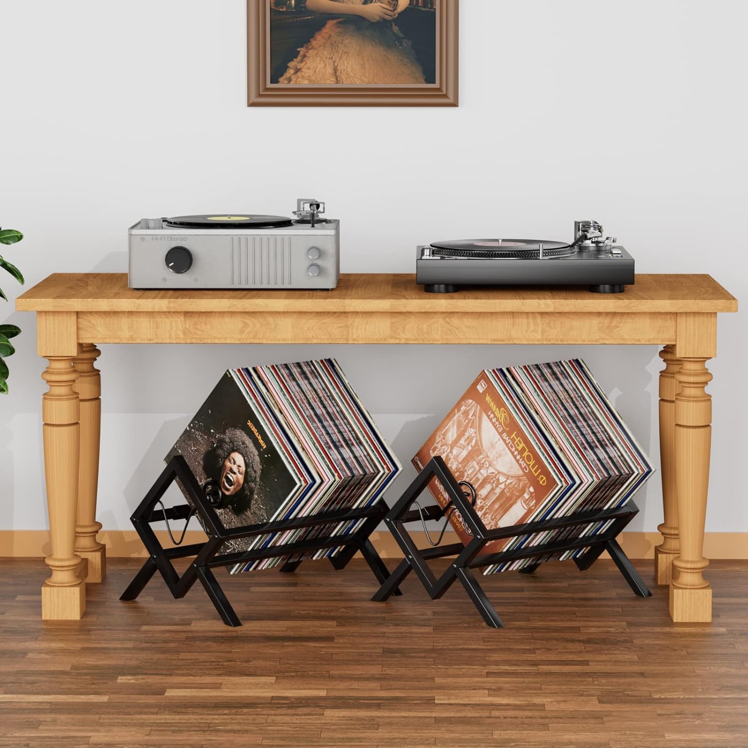 JANE EYRE Vinyl Record Stand, Metal Vinyl Record Holder for 80-100 LPs, Vinyl Storage Rack and Audio Album Shelf - Image 2