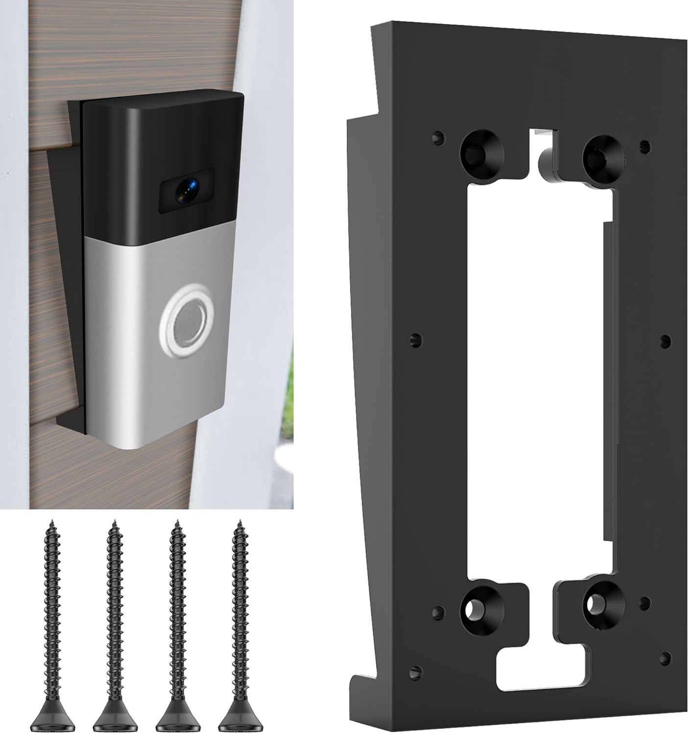 Vinyl Siding Doorbell Wall Mount Kit Fit for Ring/Video Doorbell, Compatible with Ring 2, Ring 3, Ring 3 Plus Video Doorbell Doorbell Siding Mount (4-Inch Standard Siding Only)
