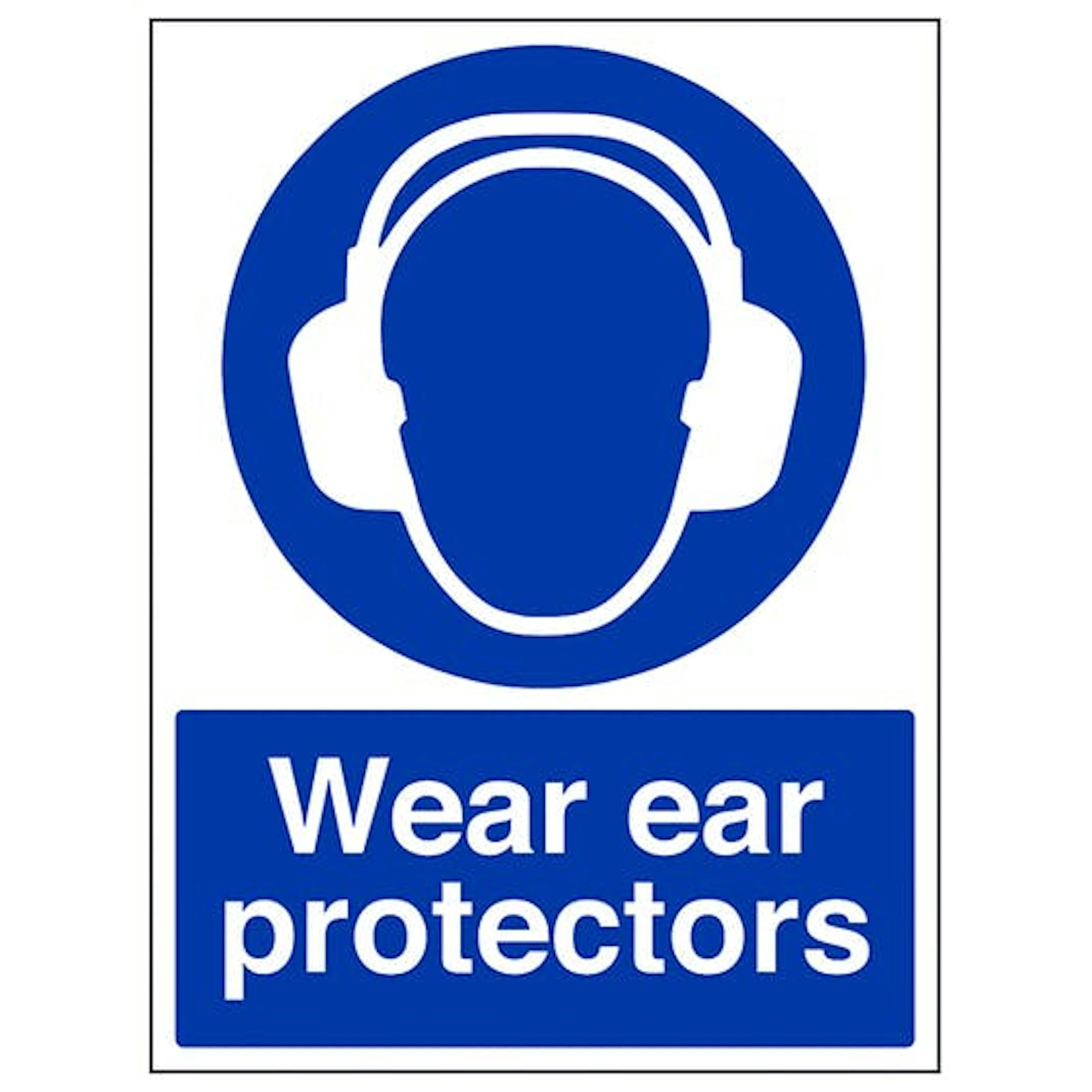 V Safety Eco-Friendly Wear Ear Protectors 300 x 400mm - 1mm 100% Recycled Rigid Plastic Safety Sign