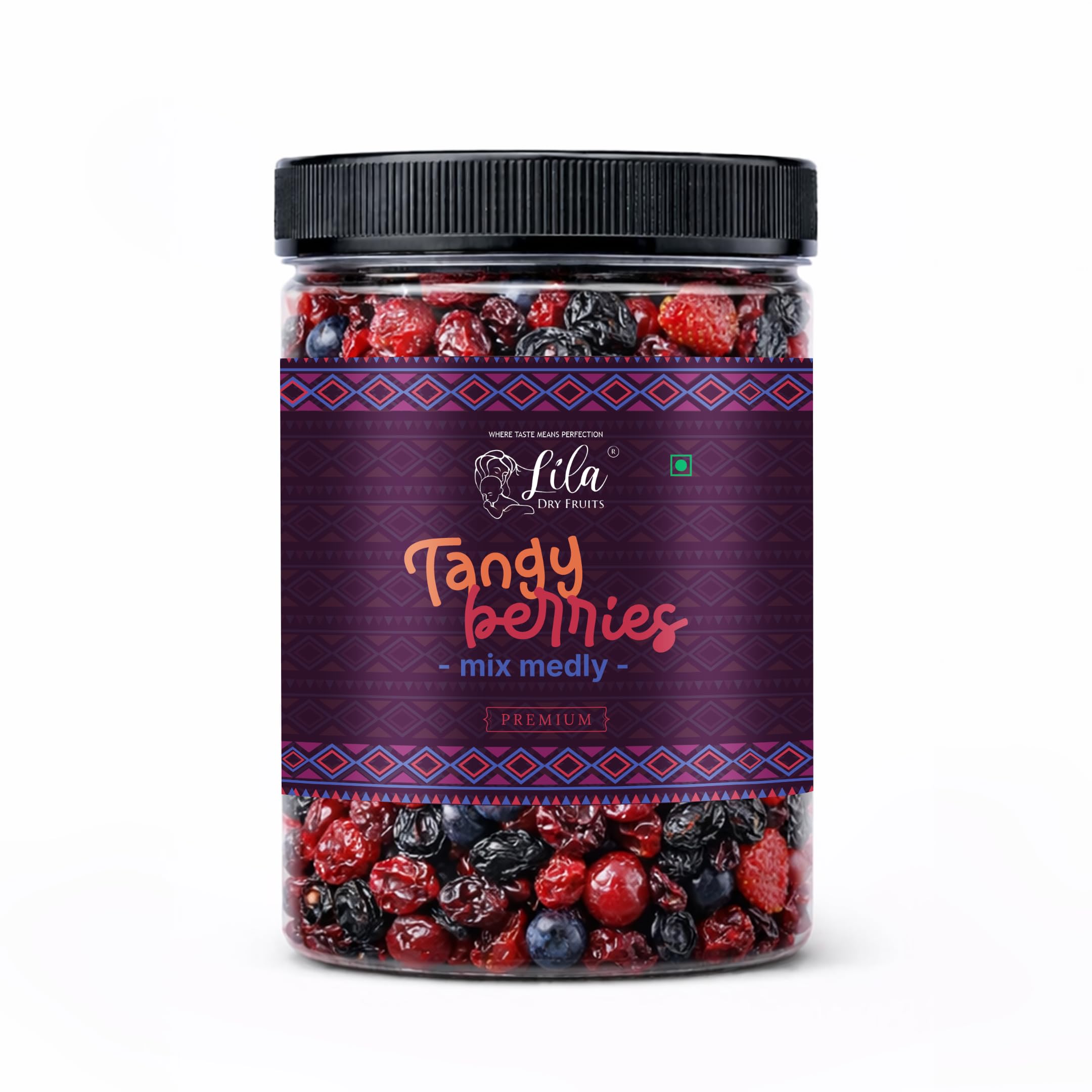 LILA DRY FRUITS Tangy Berries Mix Medley 500 gms – Cranberry, Blueberry, Strawberry, Red Cherries & Black Raisins | Sweet & Tangy Dried Fruit Snack | Healthy Snack Mix Perfect for Gifting-image-7