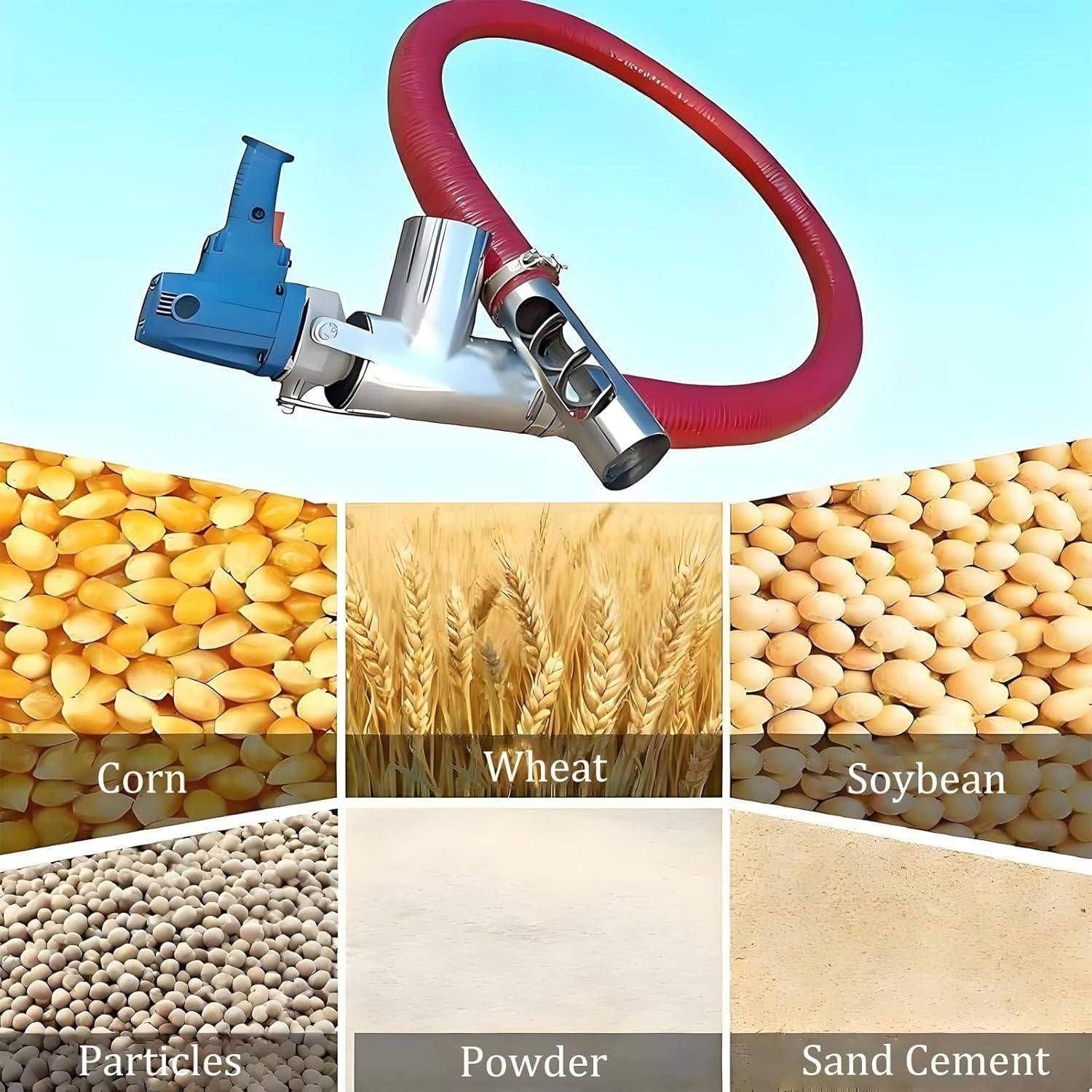Sinfín De Grano De Alta Resistencia, Máquina Succión Portátil De 100–200Kg/Min, Transportador De Tornillo Industrial con Manguera Flexible, para La Limpieza Granos, Cemento 300cm
