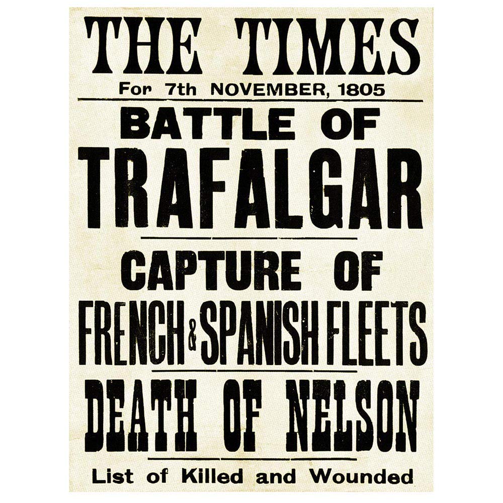 Wee Blue Coo War Napoleonic Battle Trafalgar Times Newspaper 1805 UK Nelson Navy Art Print Poster Wall Decor 12X16 Inch