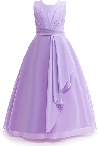 Junior Bridesmaid Dresses Flower Girl Formal Wedding Guest Pageant Fancy Long Maxi Dress Elegant Party Gown