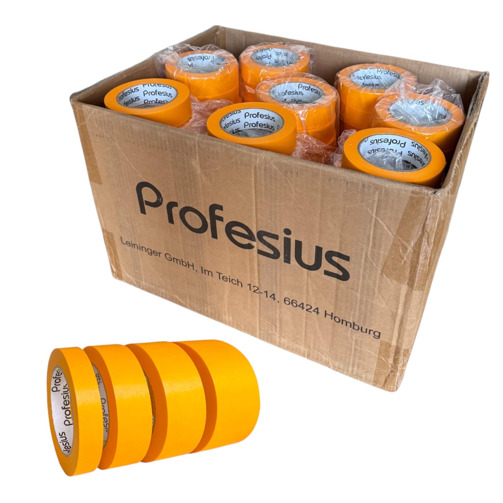 20 Rollen Goldband 50m pro Rolle Abdeckband Klebeband Malerband Washi Tape | Präzise Farbkanten beim Streichen und Lackieren - Rückstandsfrei entfernbar (50mm x 50m)