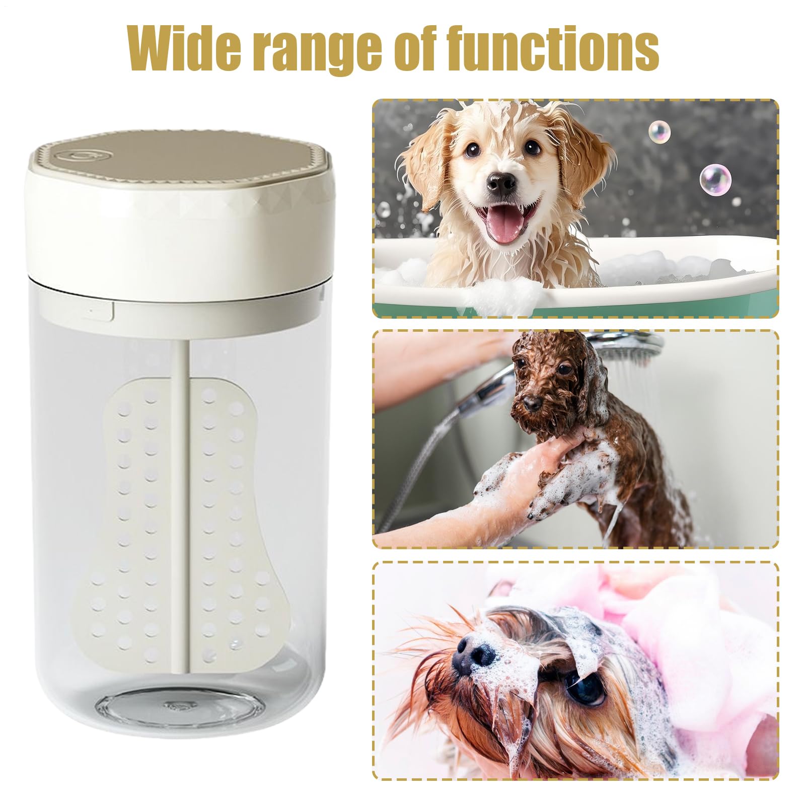 Dispenser elettrico di schiuma per animali domestici Doccia Sapone Maker 400 ml Macchina a bolle ricaricabile Miscelatore per shampoo a basso rumore per cane gatto Bagno Cucina Lavello Pulizia