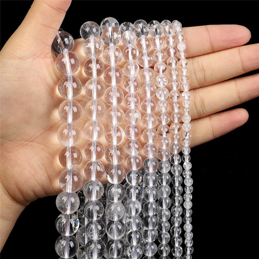 Perle Sciolte In Pietra Naturale Citrino Quarzo, Rotonde, 4-12 Mm, Fili Da 39 Cm (circa 48 Pz Per 8mm), Per Creazione Gioielli Fai Da Te