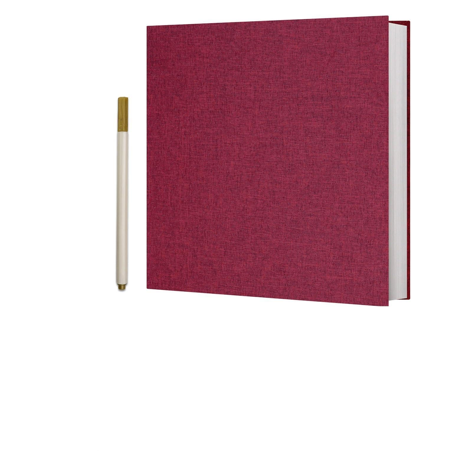 Vienrose Red Photo Album Self Adhesive 4X6 5X7 3X5 8.5X11 Scrapbook Album Diy Scrap Book With A Metallic Pen (33X32cm60pages, )