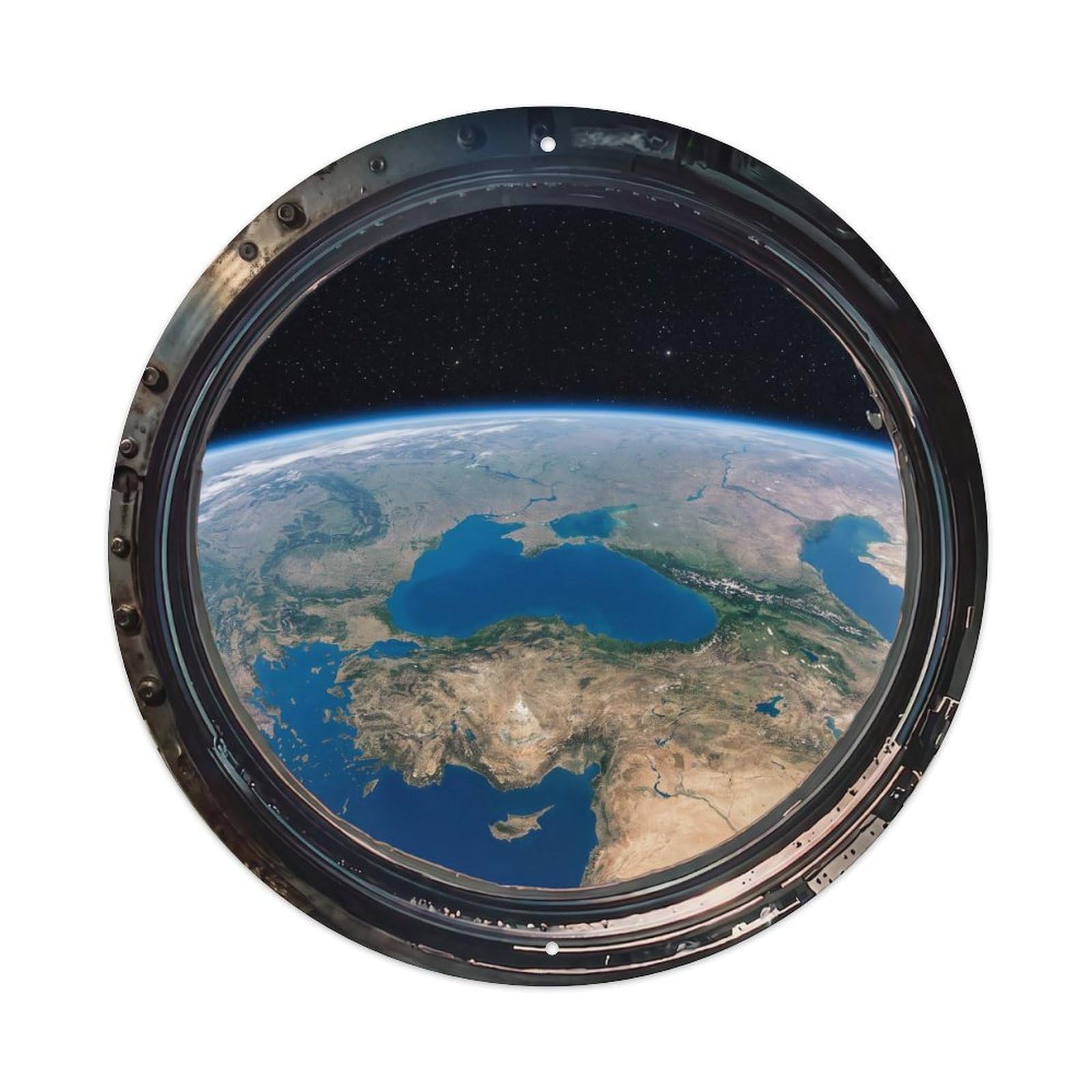 Earth Black Sea Region Metal Tin Sign