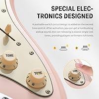 Vista 3 de Donner 39 Pulgadas Guitarra Eléctrica, Serie de Diseño DST-200 Guitarra Eléctrica de Cuerpo Sólido con Estilo para Principiantes, Intermedios