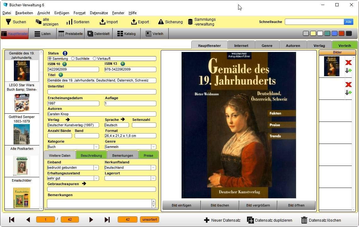 GS Bücher-Verwaltung 6 - Software zur Verwaltung Ihrer Büchersammlung - Datenbank Programm zur Bücherverwaltung