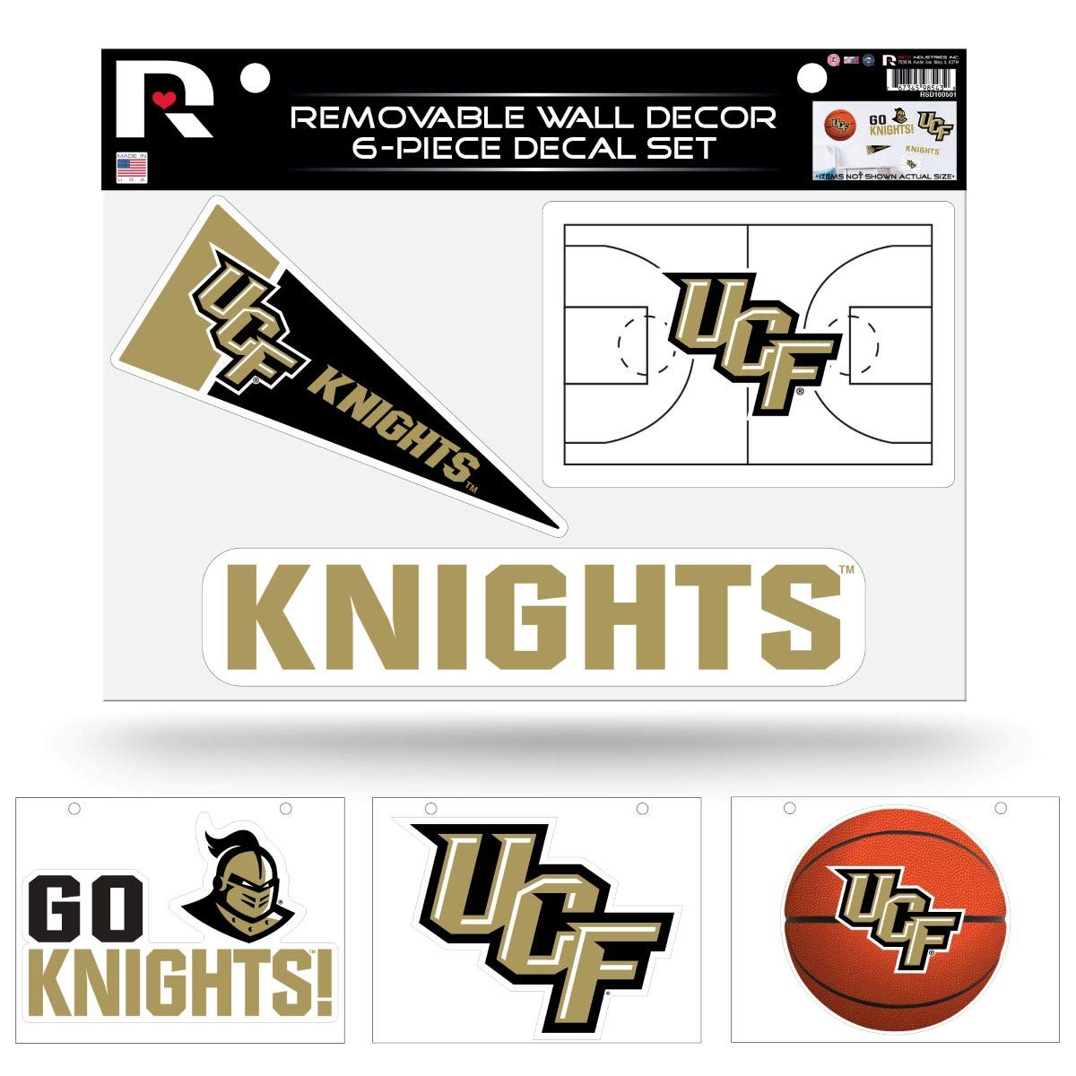 Rico Industries NCAA Central Florida Knights Removable Wall Decor Set