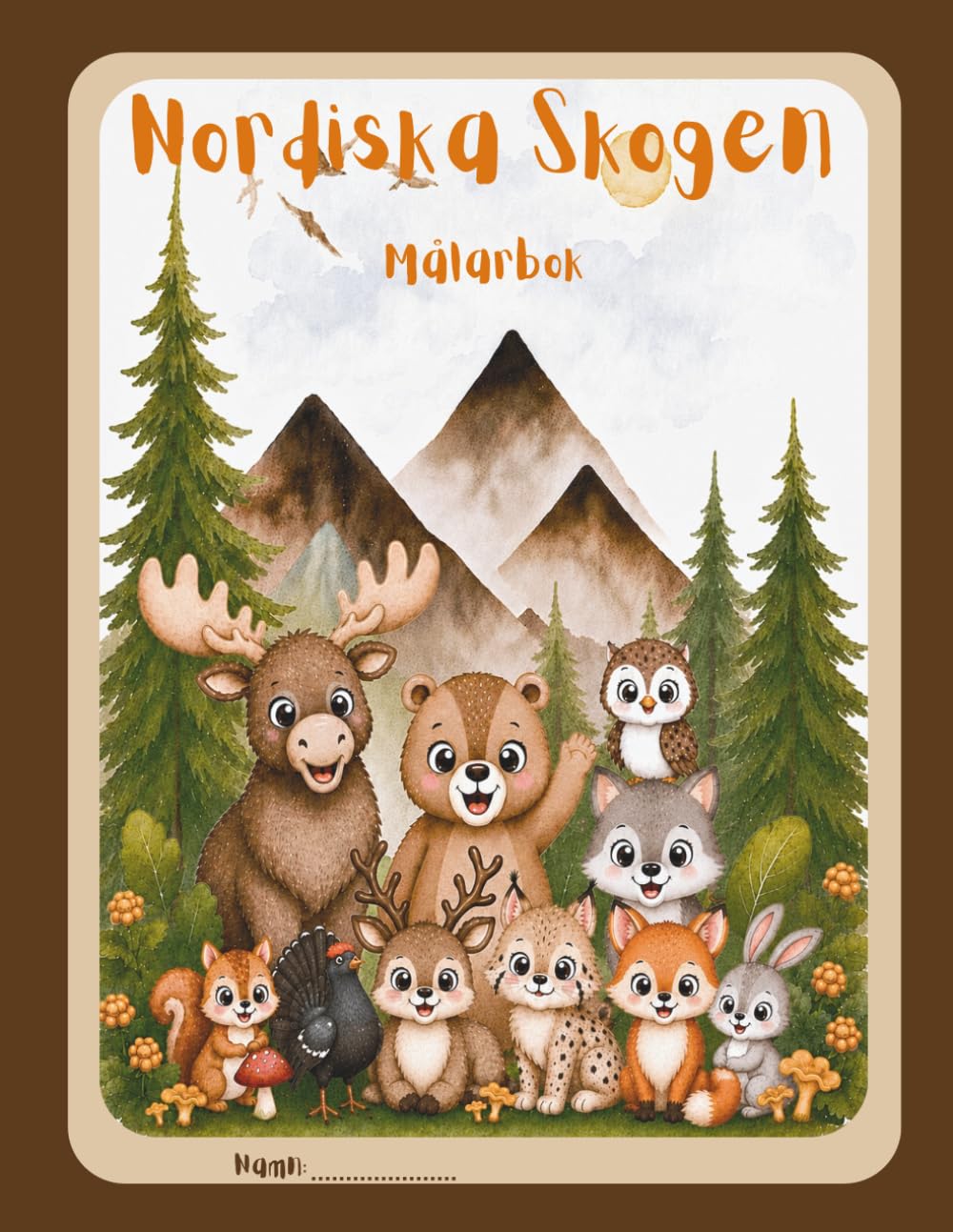 Nordiska Skogen Målarbok: Nordiska Djur & Natur för Barn